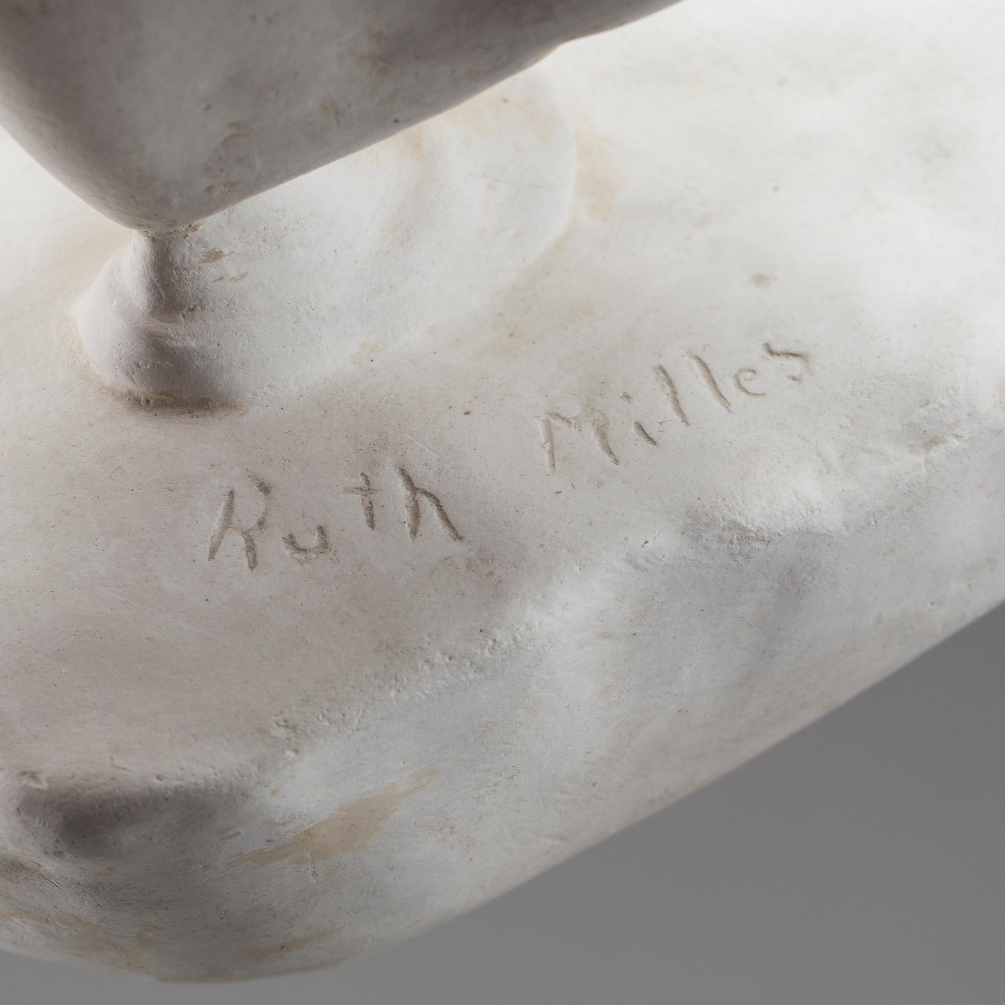 RUTH MILLES, sculpture, signed, plaster.