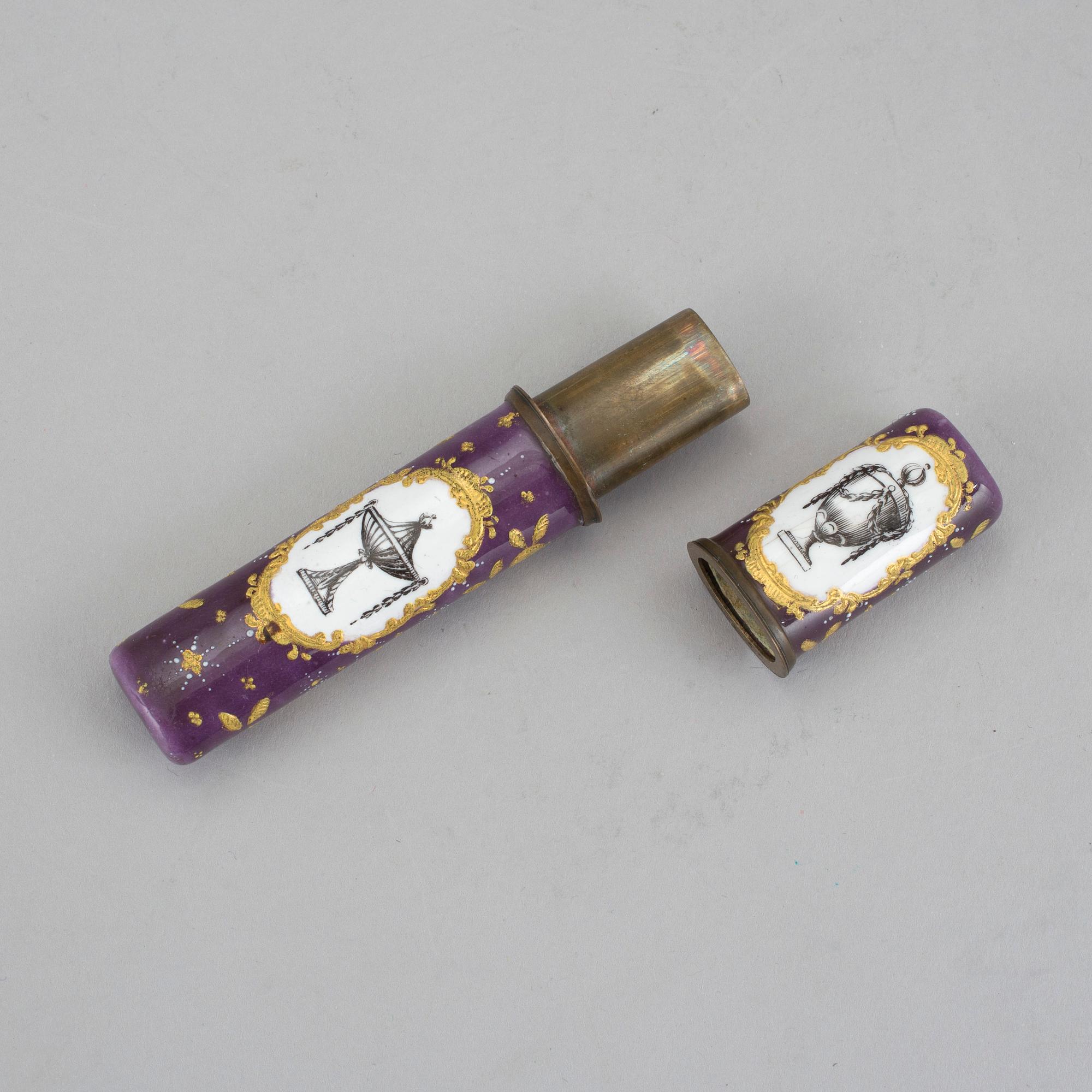 NÅLASK, emalj, 1800-tal.