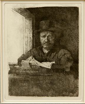REMBRANDT HARMENSZ VAN RIJN, efter. Etsningar, 2 st.