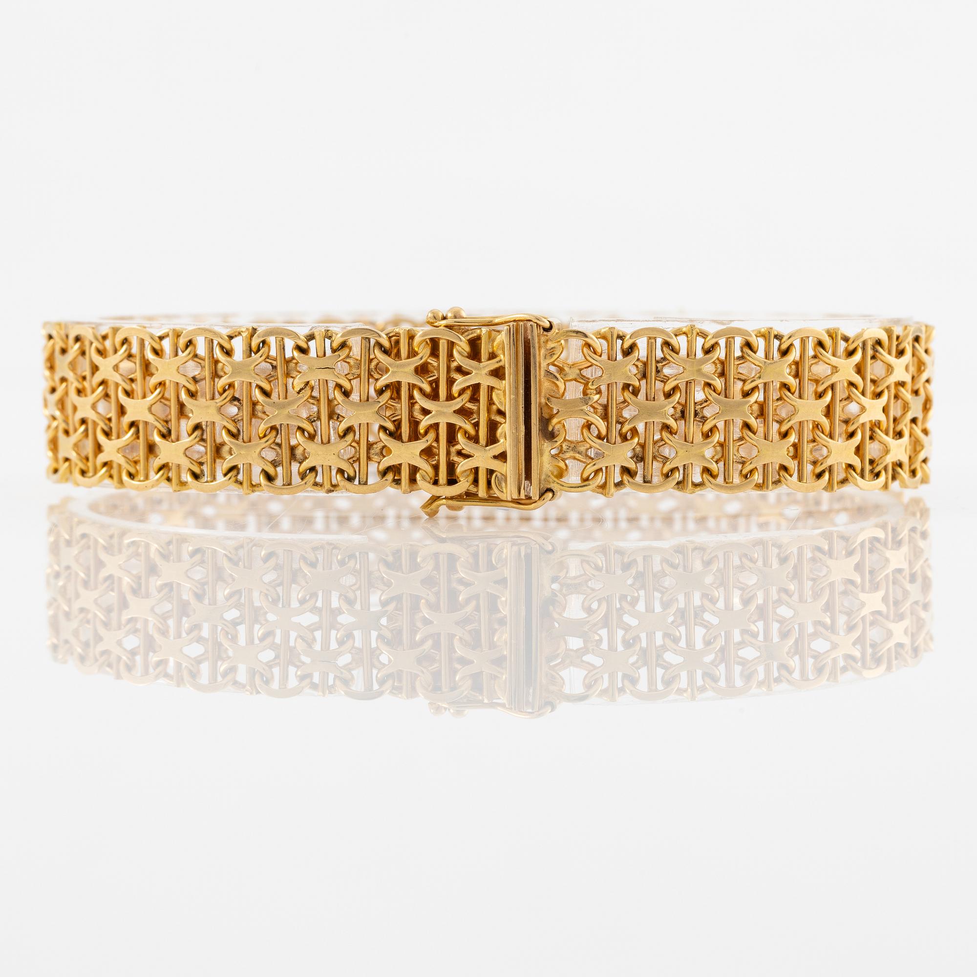 Armband, 18K guld, x-länk.