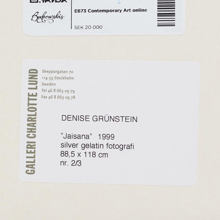 Denise Grünstein, photograph signed and numbered 2/3 on verso.