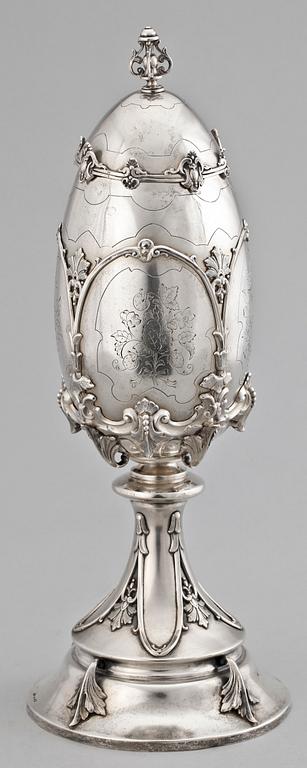 LOCKPOKAL, silver, LL&Co, Stockholm, 1879. Ca 950 gr.