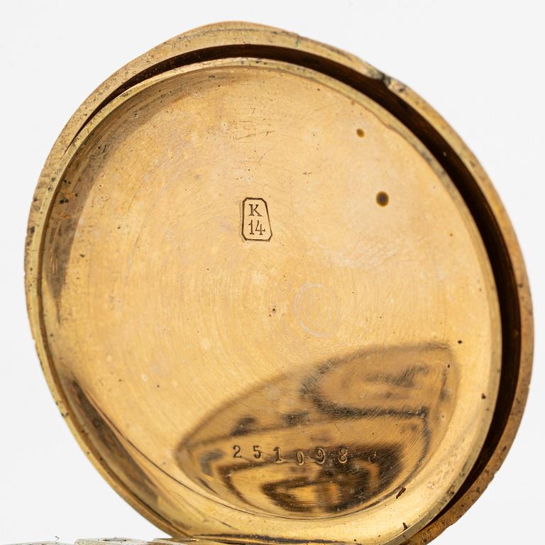 Pocket watch, 14K gold, 37,5 mm.