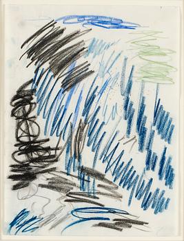 650. Åke Göransson, Blå och svart komposition.