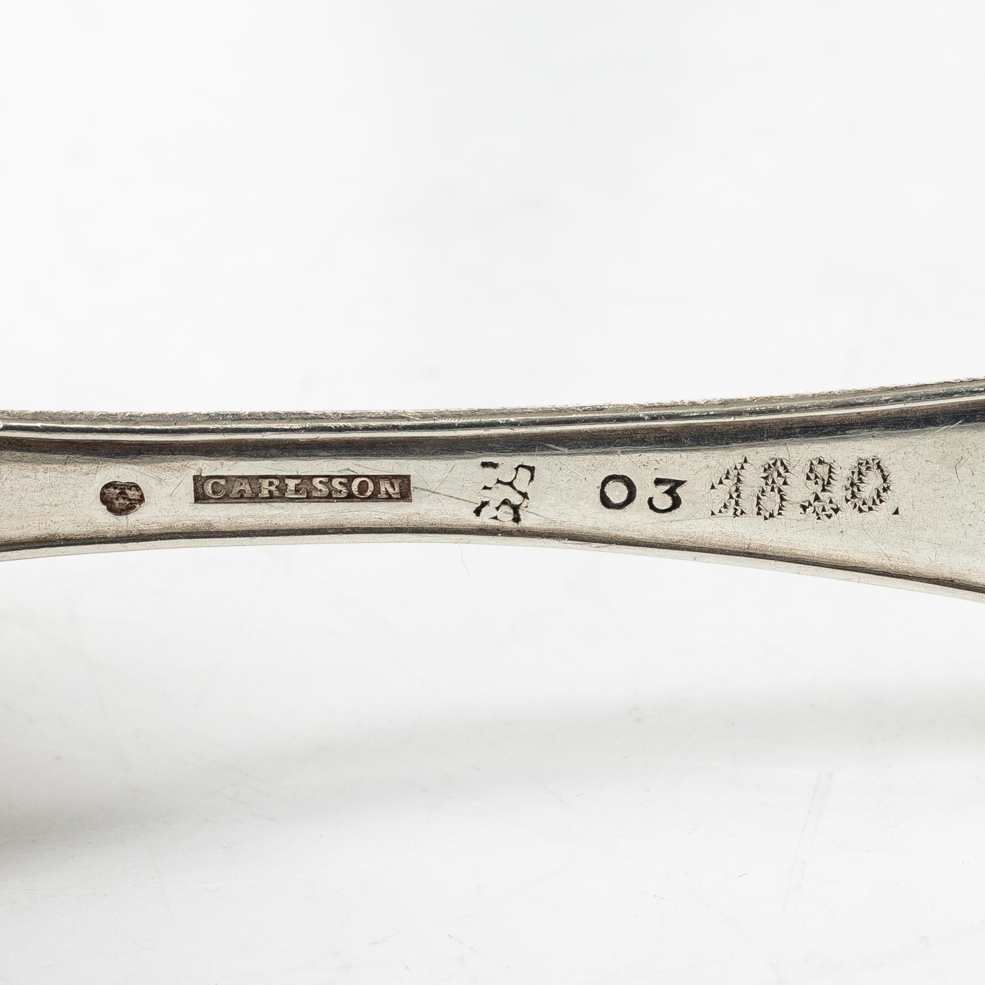 Matskedar, silver, 11 st, äldre modeller, 1789-1848.