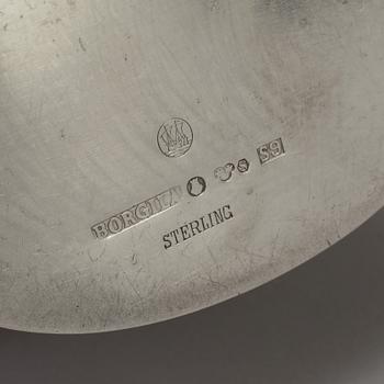 ATELIER BORGILA, burk med lock, silver 925/1000 och agat, Stockholm 1968.