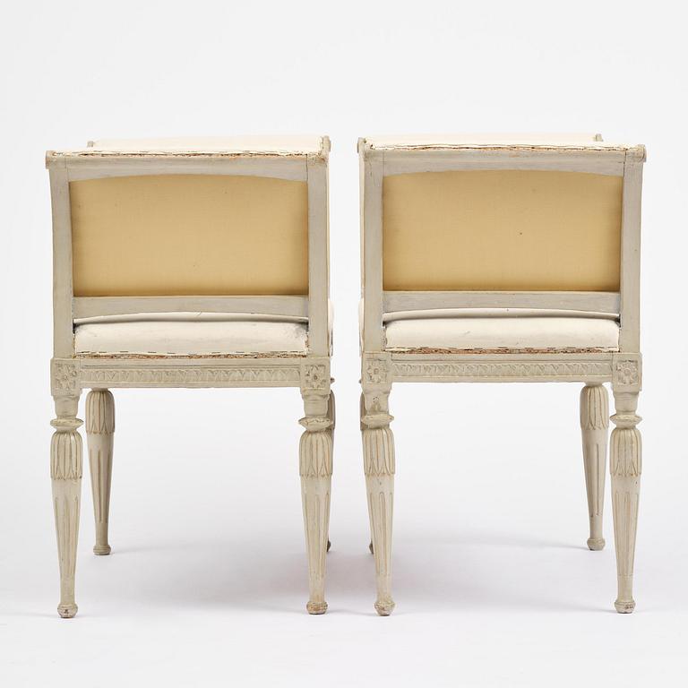 A pair of late Gustavian stools by C. J. Wadström (master in Stockholm 1788-1816).