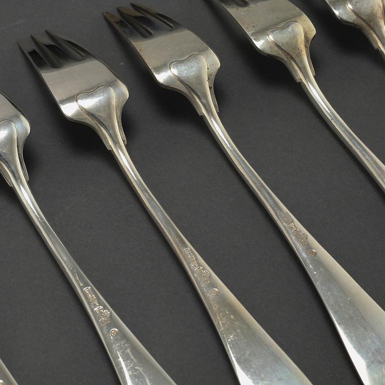 16 pieces of silver cutlery from A Michelsen in Denmark, model "Ida", second half of the 20th century.