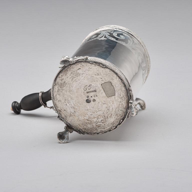 A Swedish late 18th century silver coffee-pot, mark of J. Henrik Frodell, Stockholm 1797.