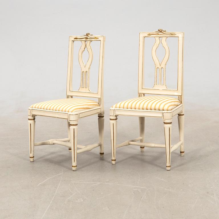 Chairs, a pair, late Gustavian Lindome works from the first half of the 19th century.