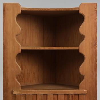 Axel Einar Hjorth, a stained pine "Utö" corner cabinet, Nordiska Kompaniet, Sweden, 1930s.