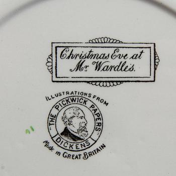 Service pieces 14 pcs "Illustrations from Dickens" William Adams Tunstall England first half of the 20th century.