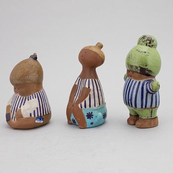 Lisa Larsson, figuriner, 3 st, stengods, Gustavsberg.