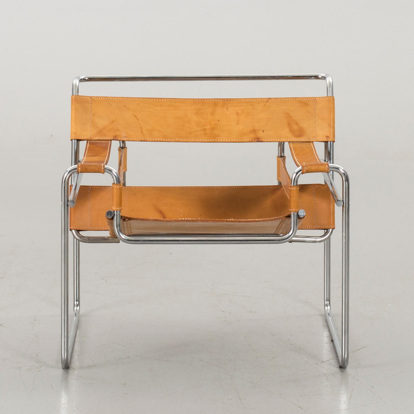 MARCEL BREUER, fåtölj, "Wassily", Gavina, 1900-talets andra hälft.