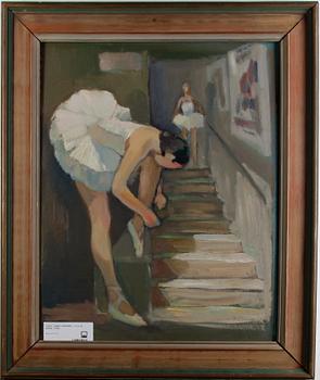 OKÄND KONSTNÄR, olja på pannå, sign.