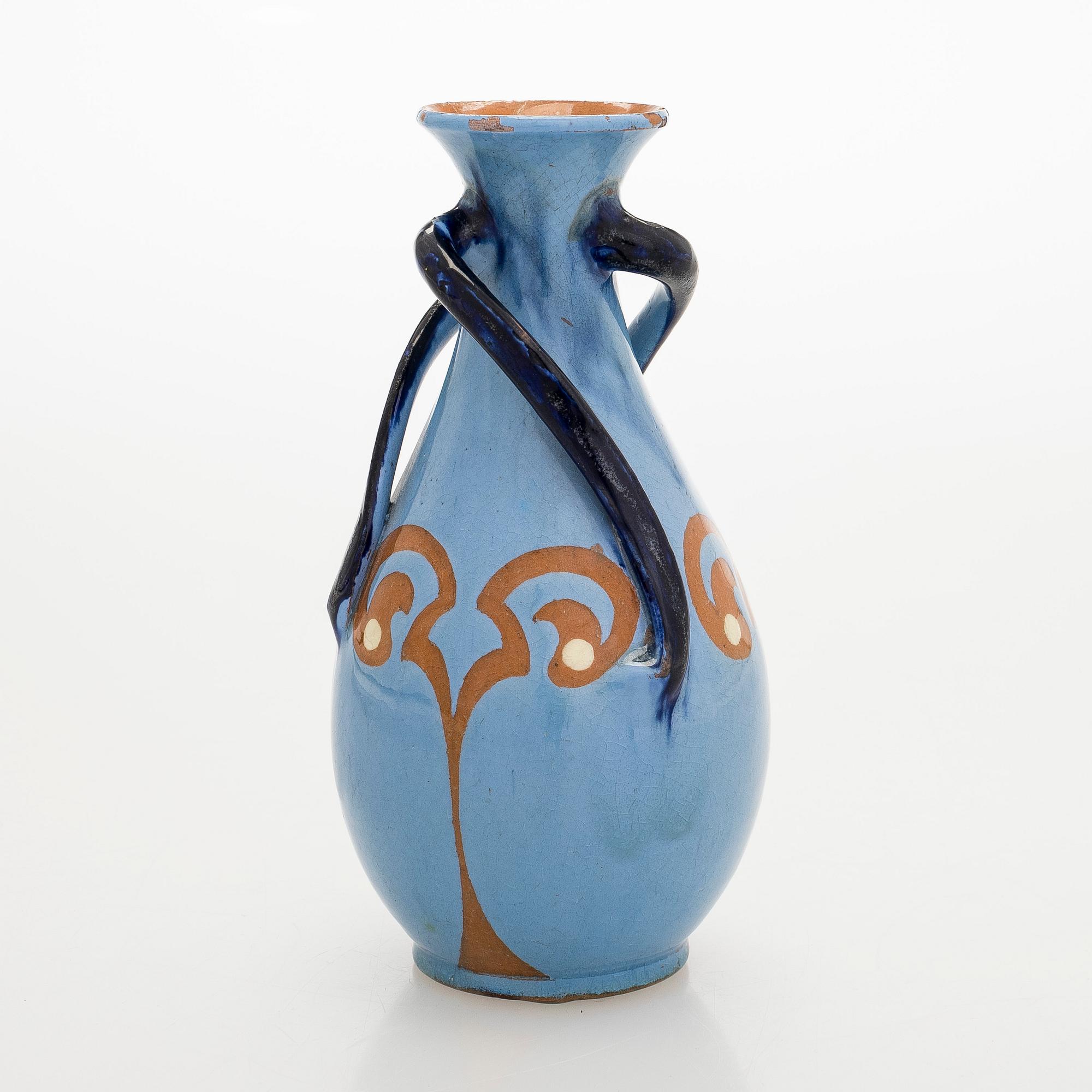 Alfred William Finch, maljakko, keramiikkaa, Iris noin 1900.