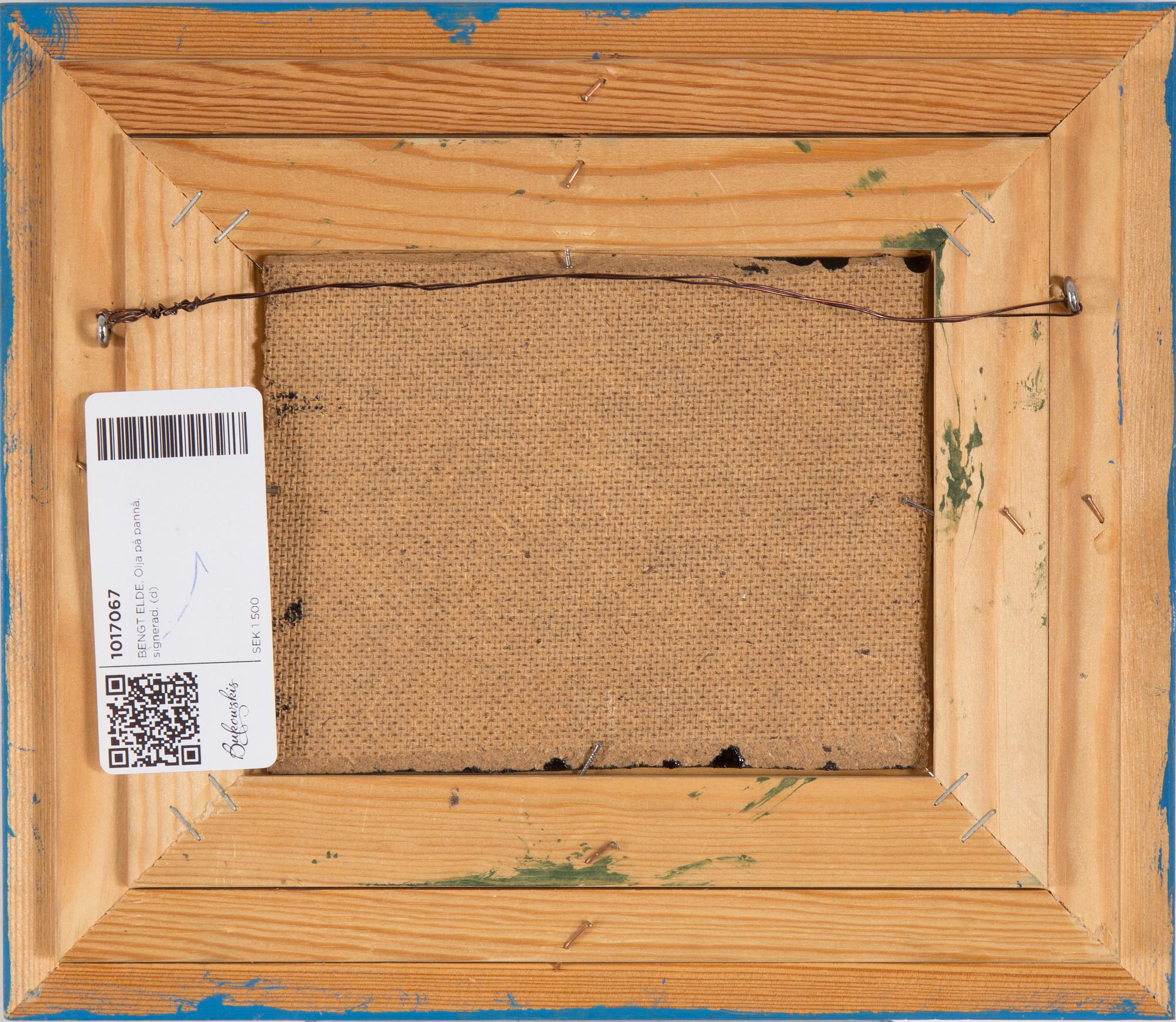 BENGT ELDE, Oil on panel, signed.