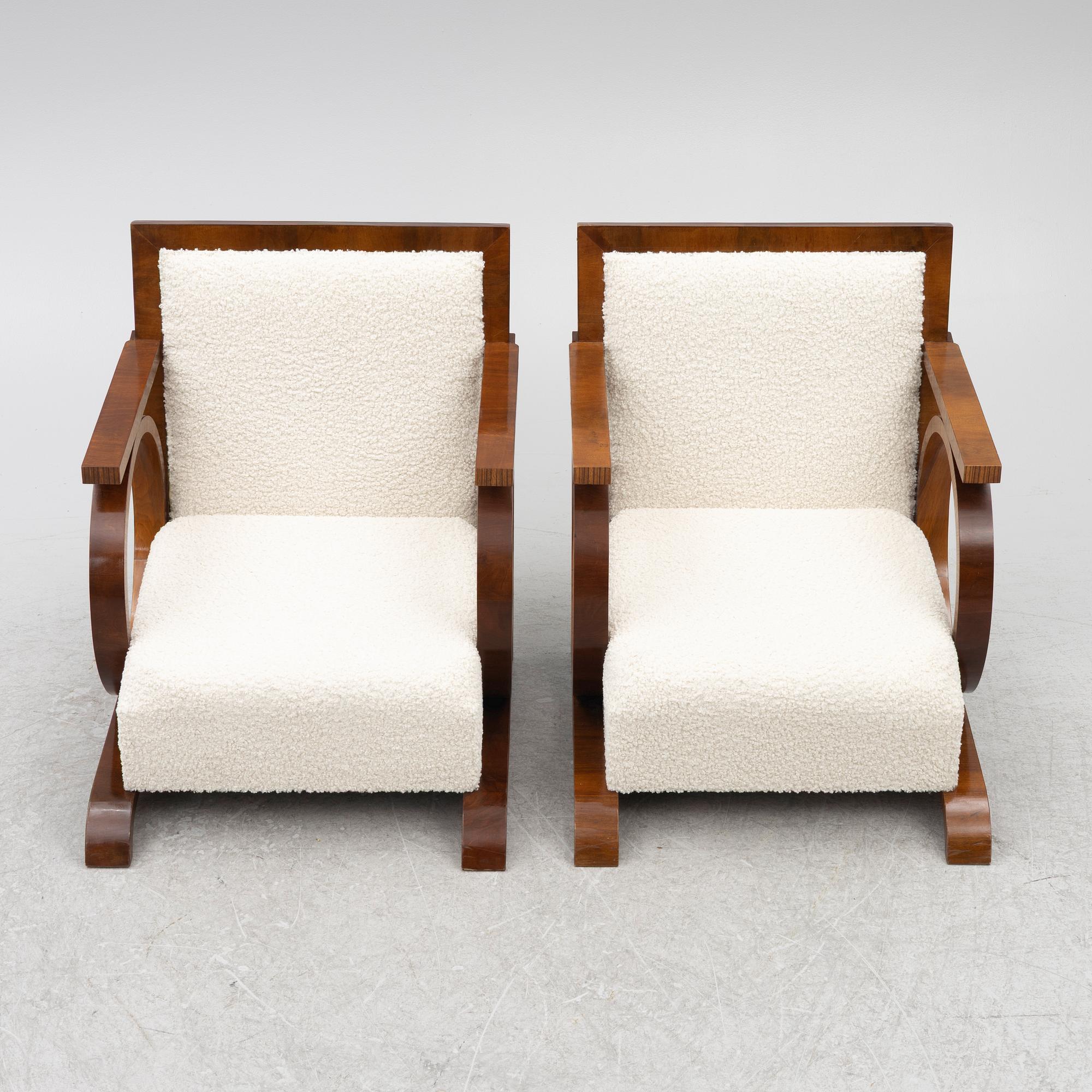 A pair of armchairs, 1930's.