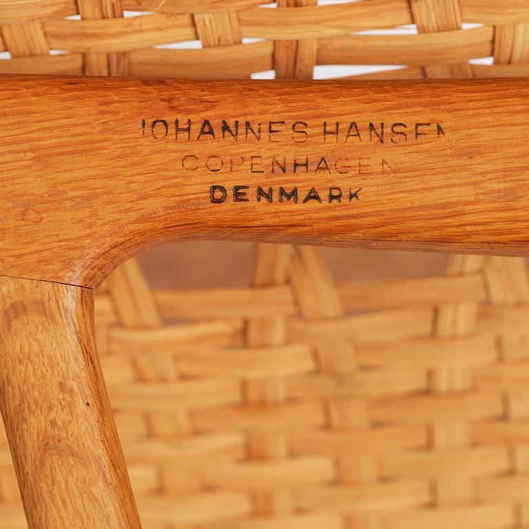 Hans J. Wegner, a foldable easy chair model 512, Johannes Hansen, Copenhagen, 1950s-60s.