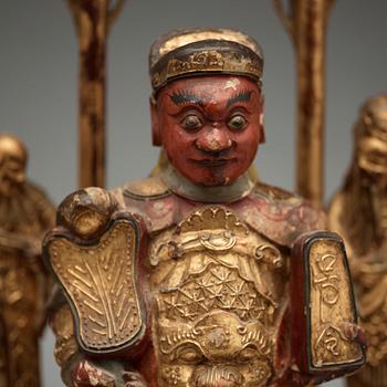 A Chinese sculpture group, Qing dynasty, 19th Century.