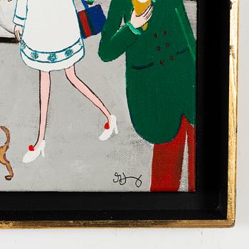 Marika Lang, akryl på fotosublimering, signerad.