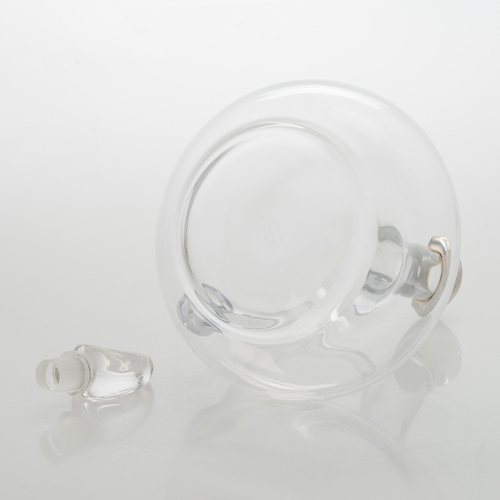 Cartier, karahvi, lasi ja sterlinghopea, Ranska 1900-luvun loppu.