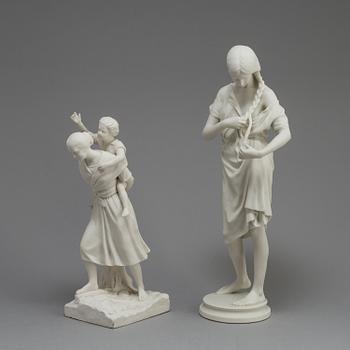 TWO PARIAN FIGURES, Gustafsberg ca 1900.