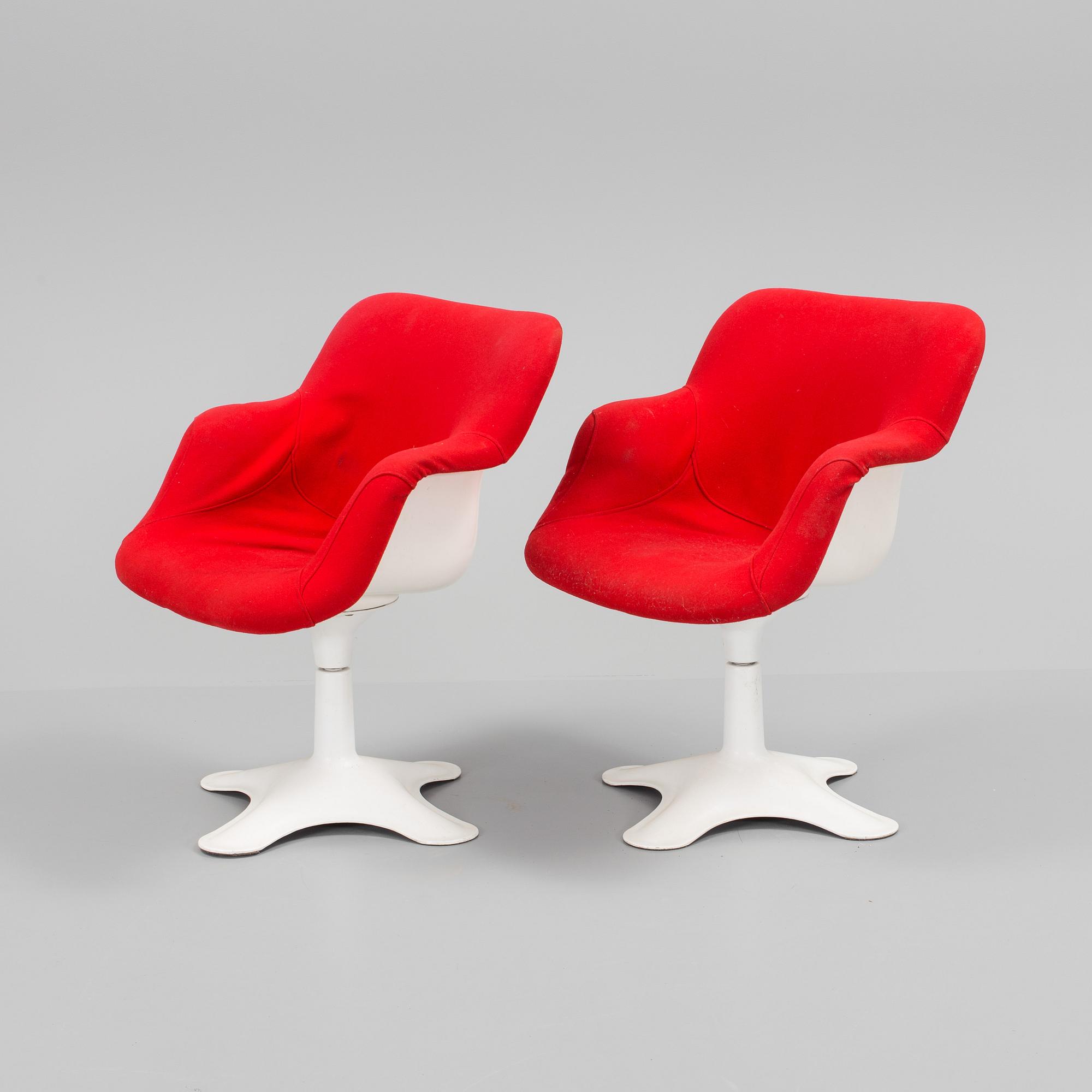 YRJÖ KUKKAPURO, a pair of 'Karuselli' armchairs from Haimi, Finland, 1980's.