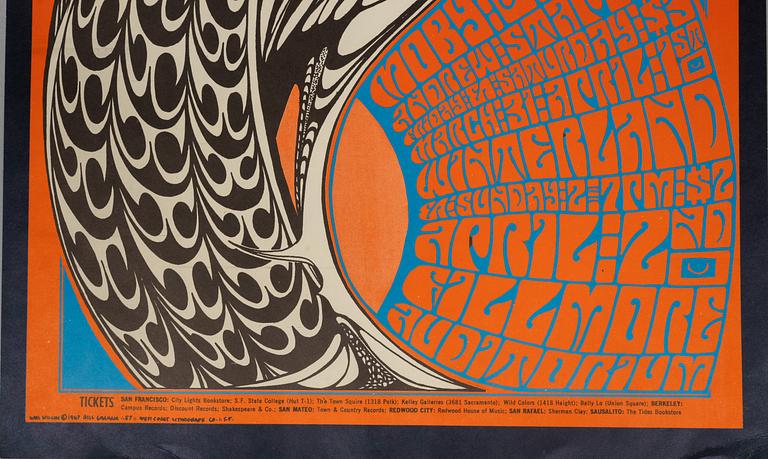 Wes Wilson, concert posters, a pair, West Coast Lithograph, 1967.