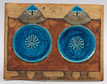 VÄGGRELIEFF, stengods, Rörstrand, Inger Persson.