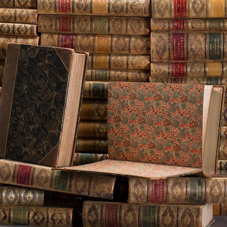 BÖCKER, 55 vol, "August Strindberg samlade skrifter".