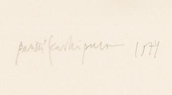 Pentti Kaskipuro, "Postikorttitytöt". Signerad och daterad 1974.