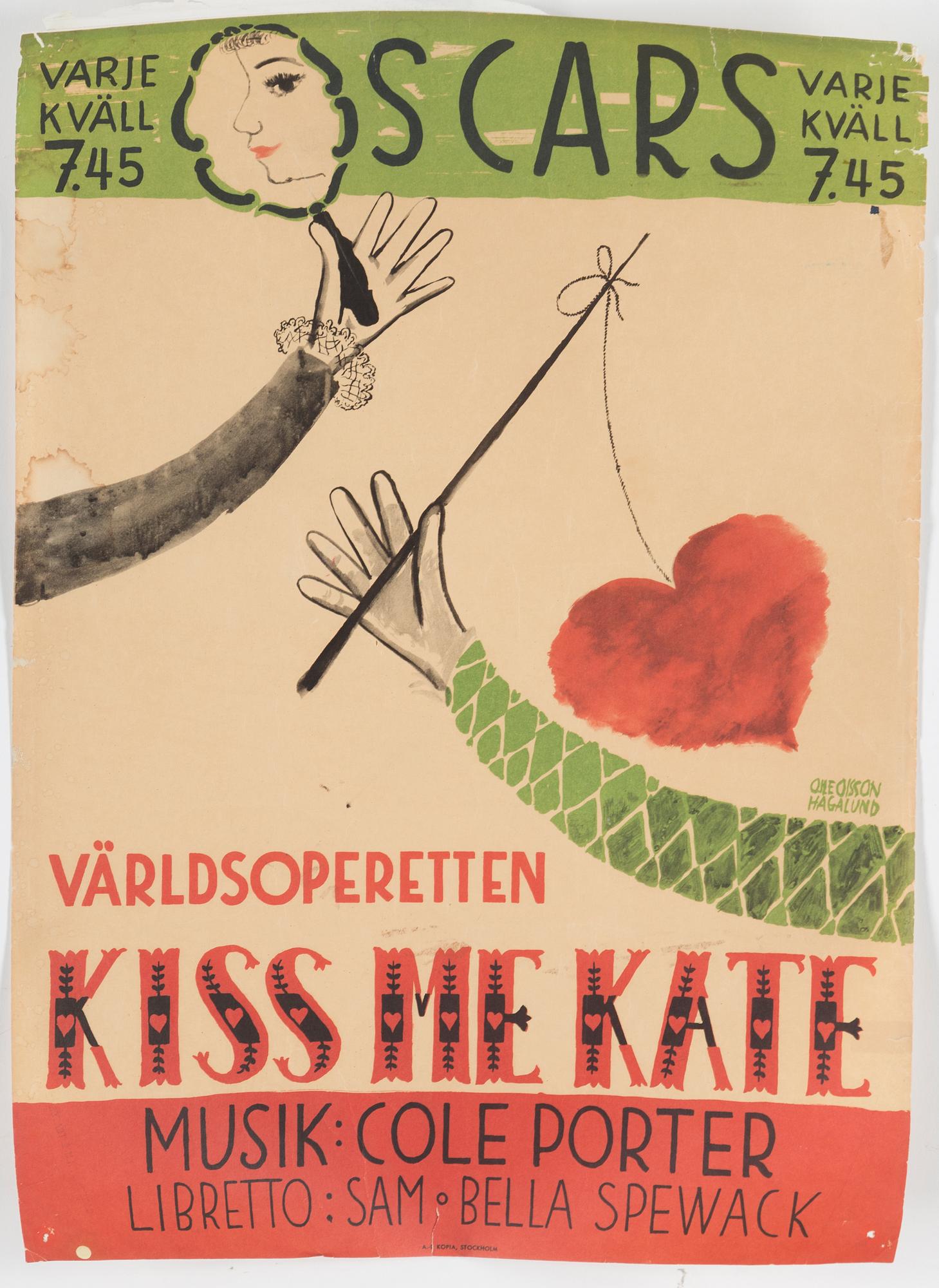 OLLE OLSSON-HAGALUND, posters/utställningsaffisher, 8 st.