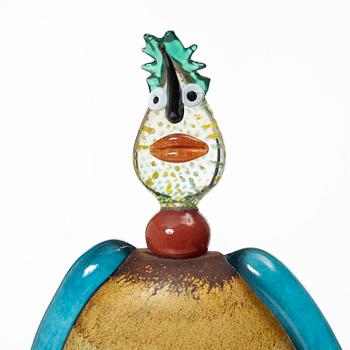 Kjell Engman, skulptur, glas, unik, signerad, Kosta Boda, 1994.