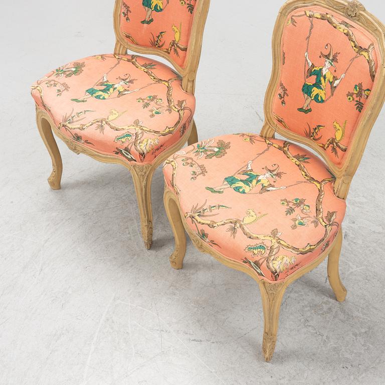 A pair of Rococo chairs, 18th Century.