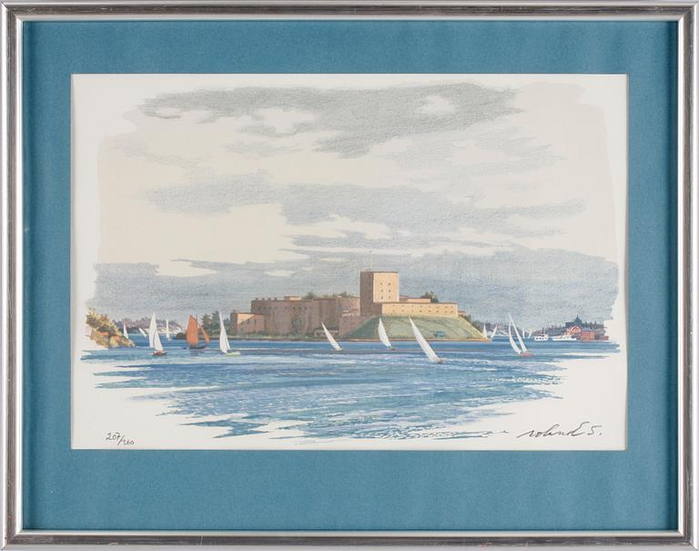 ROLAND SVENSSON, färglitografi. Sign o numr 207/360.