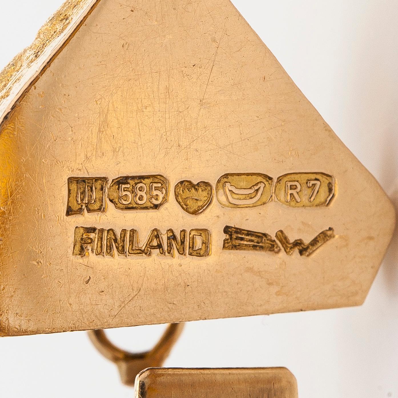 Björn Weckström, a 14K gold bracelet 'Lapp Stones' for Lapponia 1970.