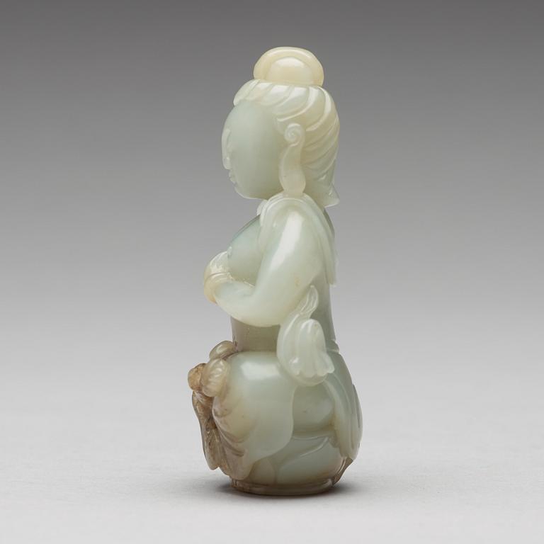 A Chinese nephrite figure of a buddhisattva, 20th century.