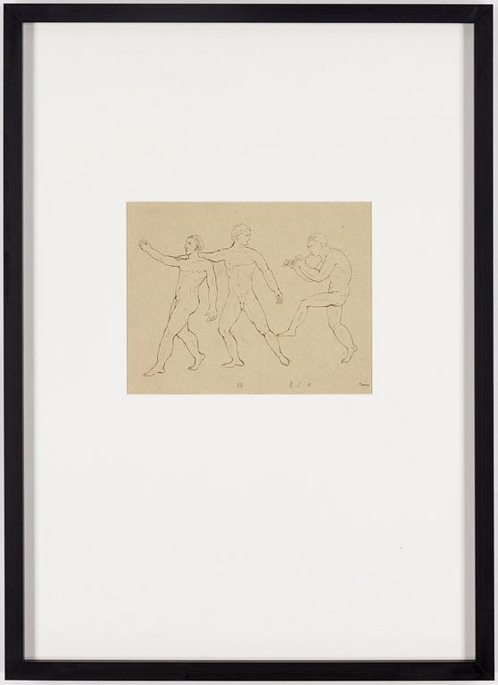 PETER WEISS, sepia on paper, signed and dated 46.