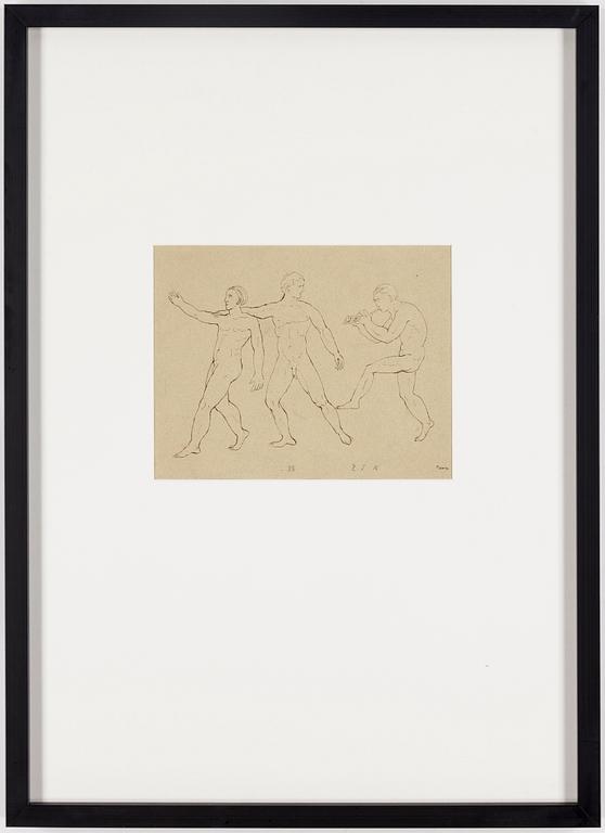 PETER WEISS, sepia on paper, signed and dated 46.