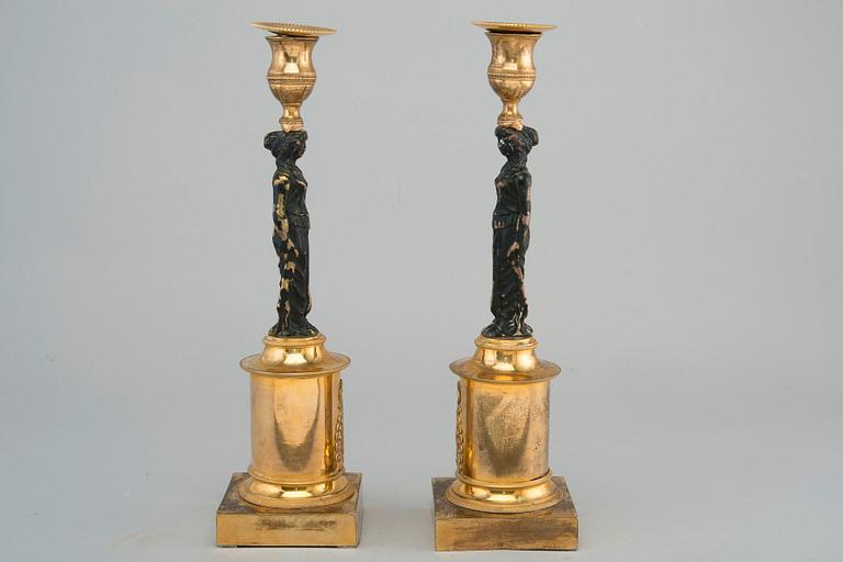 A PAIR OF CANDLESTICKS.