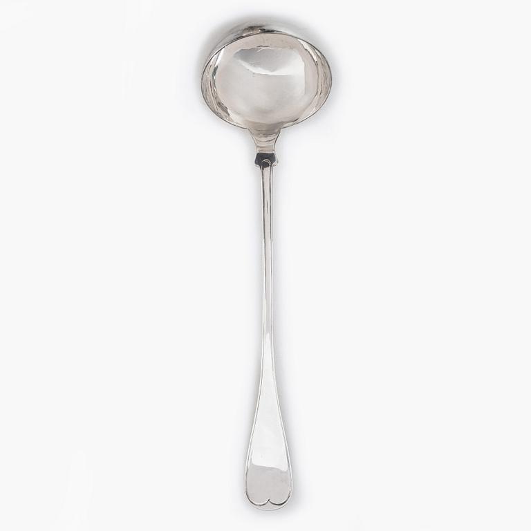 A silver soup ladle and creamer, Sweden, 1867-1905.