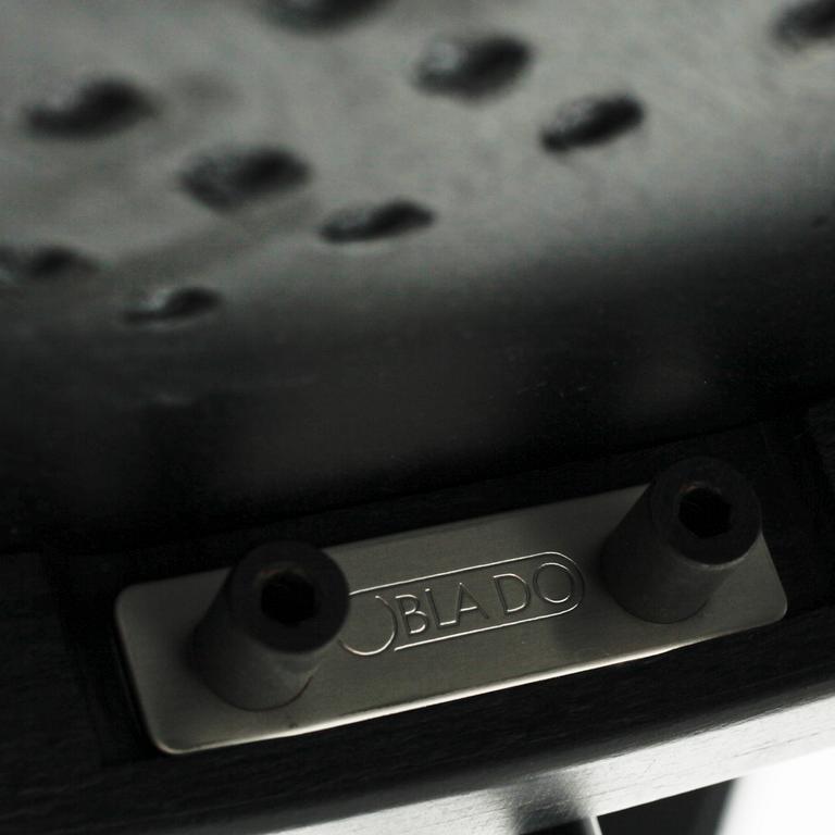 Four "B4-82" bar stools from the Oblado series, designed by Börje Lindau for Blå Station, late 20th century.