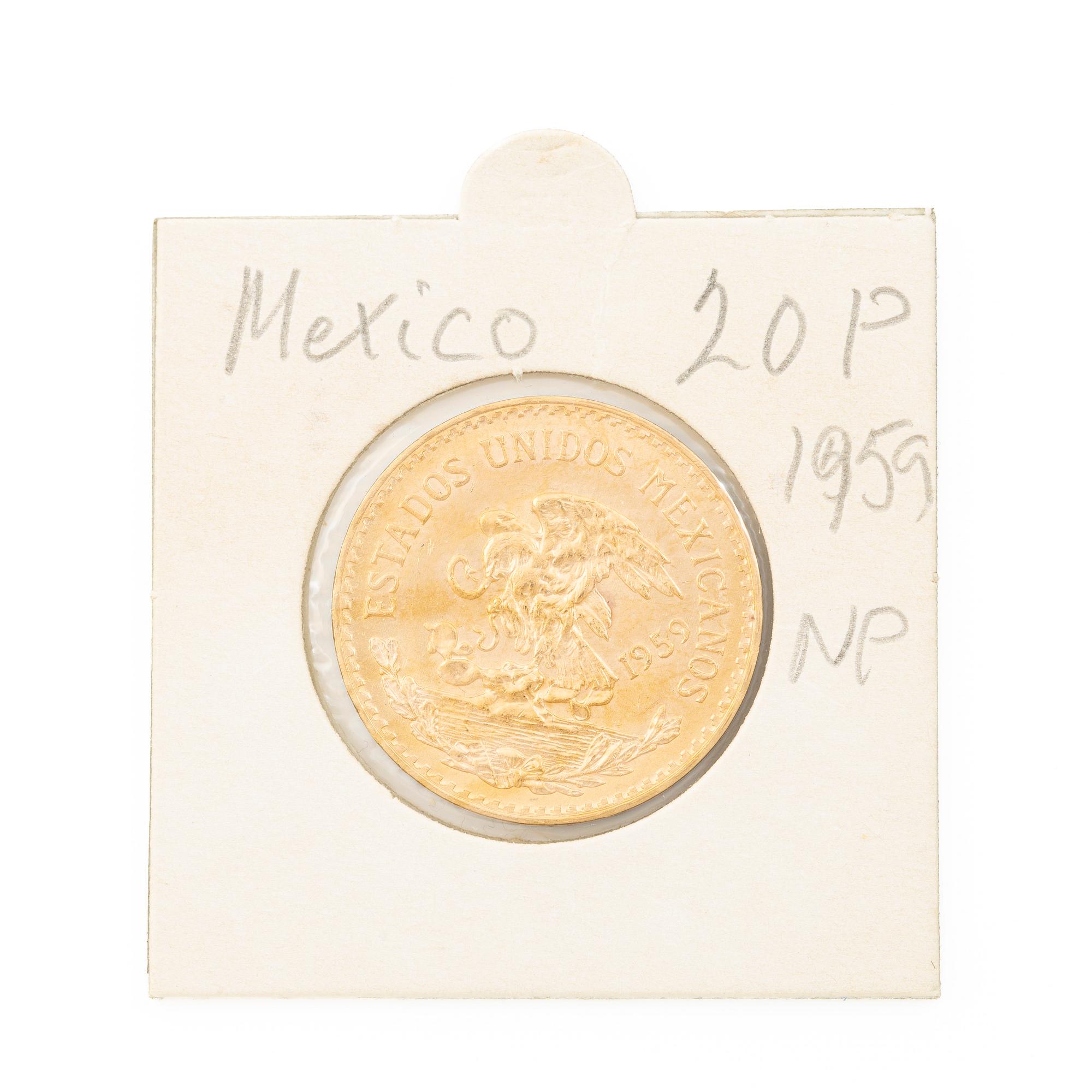Gold coin, Mexico, 20 Pesos, 1959.