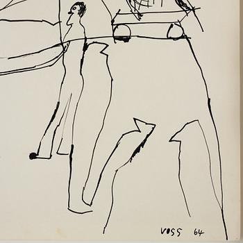 JAN VOSS, drawing, signed and dated -64.