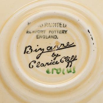 Clarice Cliff, 10-piece coffee service, stamped "Crocus", England.