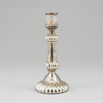 A 19th century glass candlestick.