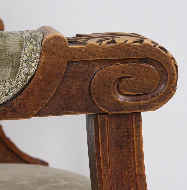 SALONGSGRUPP, 8 delar, gustaviansk stil, 1900-tal.