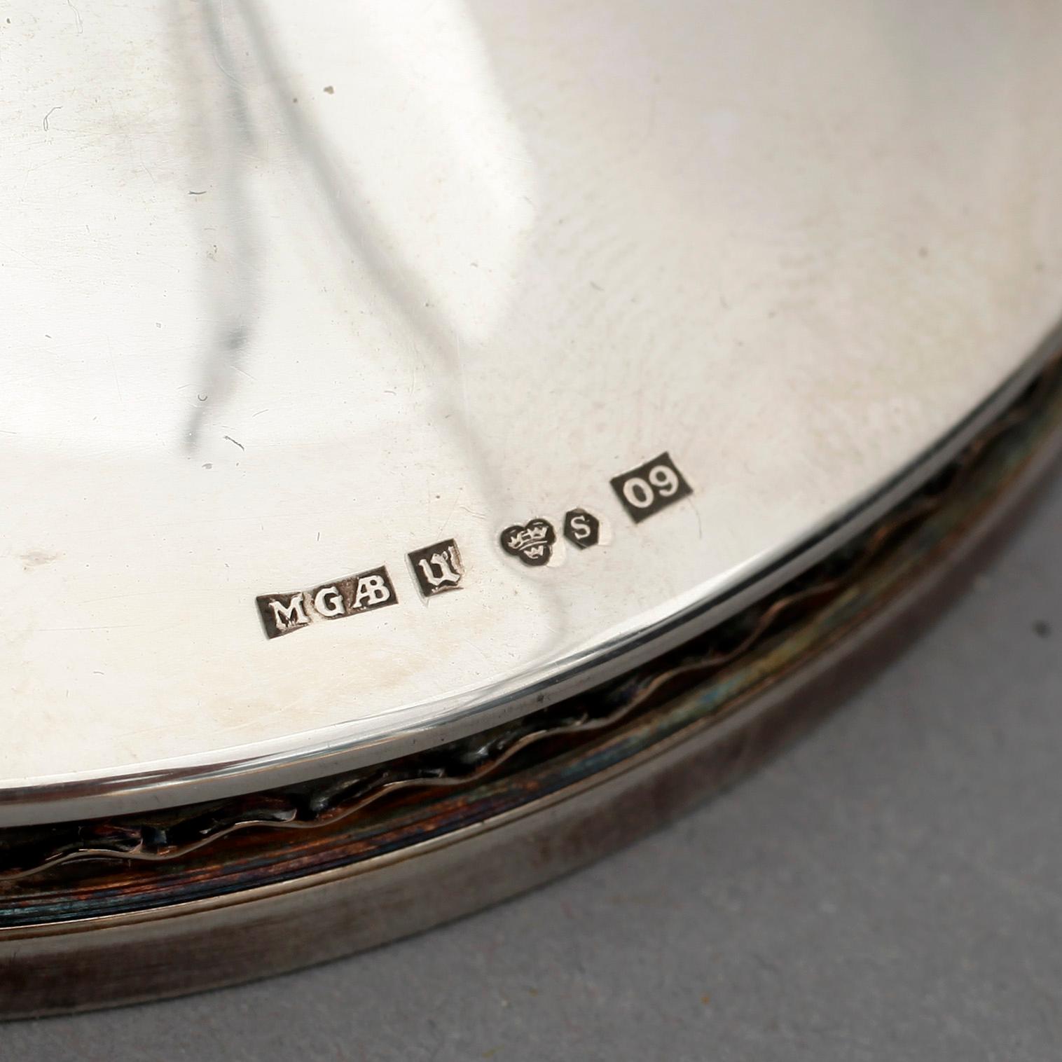 PARTI SILVER, 3 delar, glas och silver, bl a MGAB, 1964.