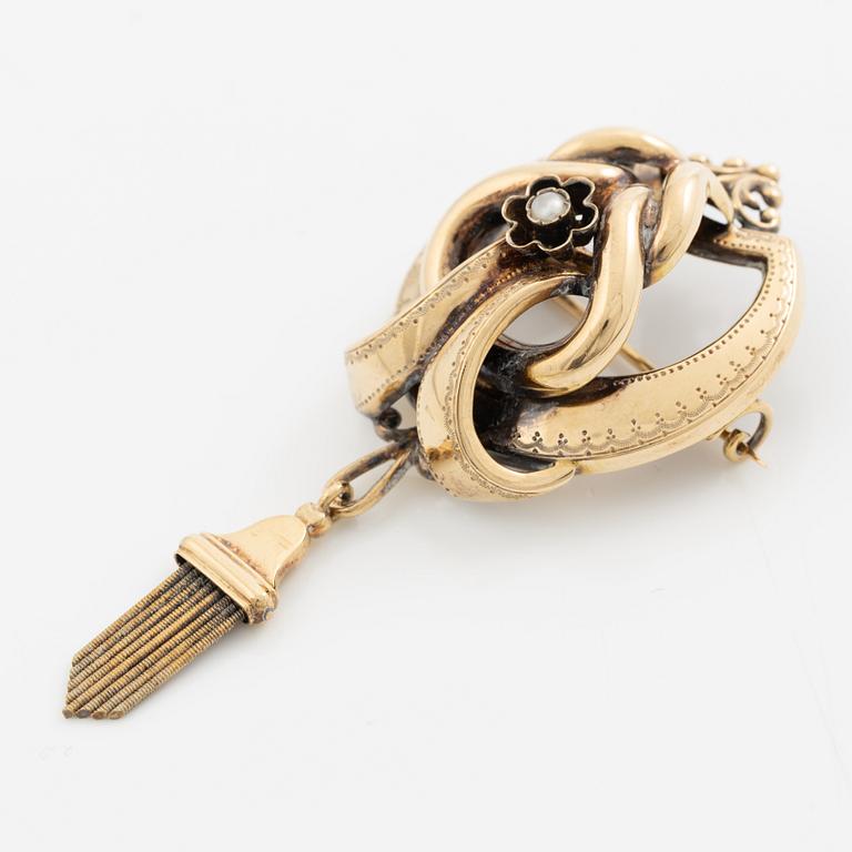 Brooch, 18K gold, Gustaf Dahlgren & Co, Malmö, 1876.